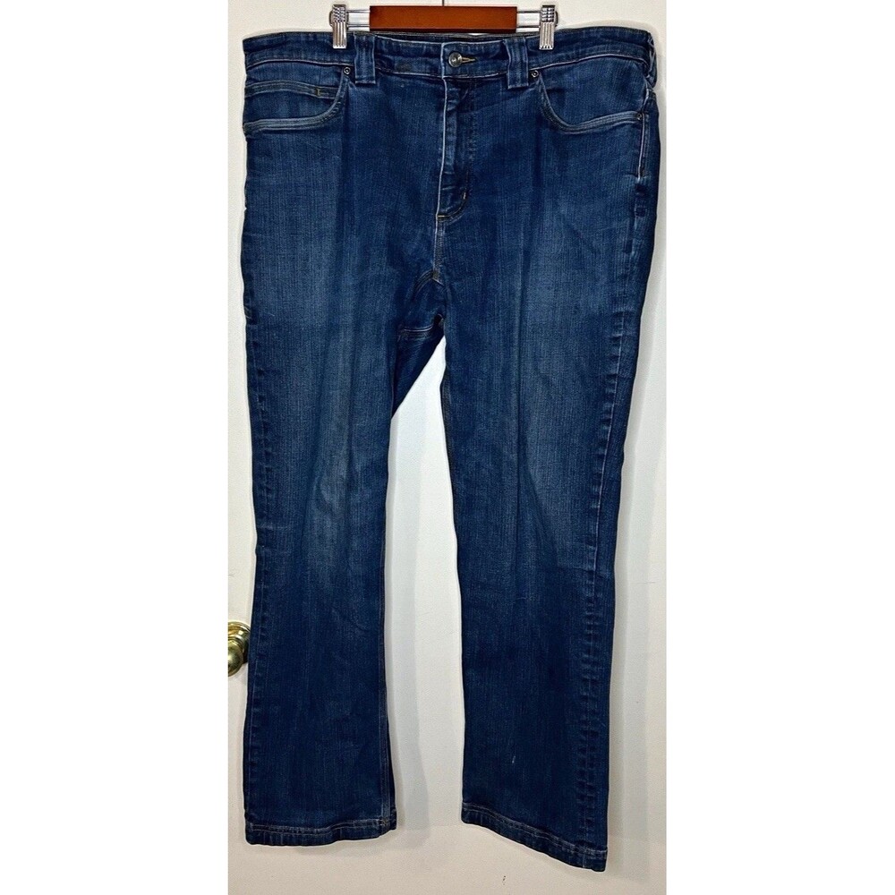 Duluth Trading Co Men’s Straight Fit Blue Medium Wash Stretch Denim 5-Pocket